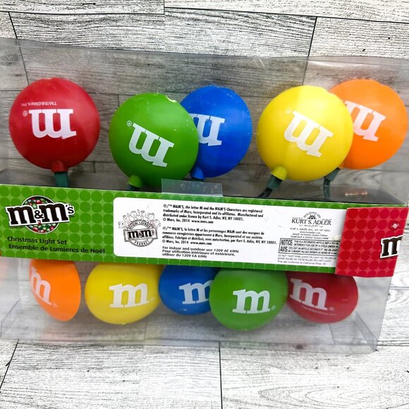 Brand New Kurt Adler M&M Indoor/Outdoor Christmas 10 Bulb String Light Set - Picture 4 of 4